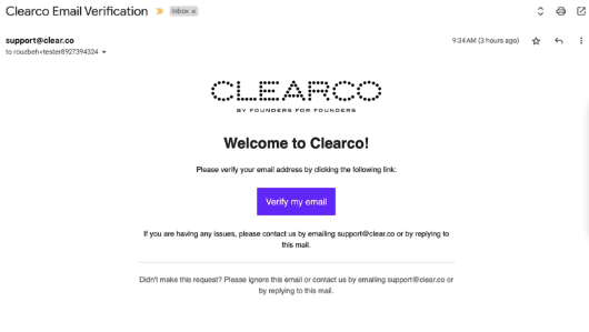 image of Clearco email verification
